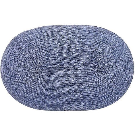 Sets de table ovales tressés 3045cm, sets de table pour tables à manger, sets de table tissés naturels résistants à la chaleur (ovale bleu foncé) (1/5)
