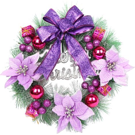 Guirlande De Noël - 30 Cm - Pour Porte D'Entrée Mur Extérieur Intérieur - Décoration Festive Pour Fêtes De Fin D'Année (1/5)