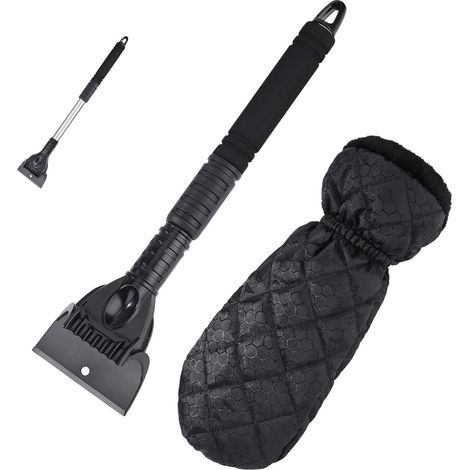 Car Telescopic Ice Shovel, à Neige pour Auto,Gratte Givre Pare-Brise,Grattoir Vitre Voiture, Grattoir à Glace, pour Voitures,Camions,VUS et véhicules Récréatifs (Noir) (1/5)