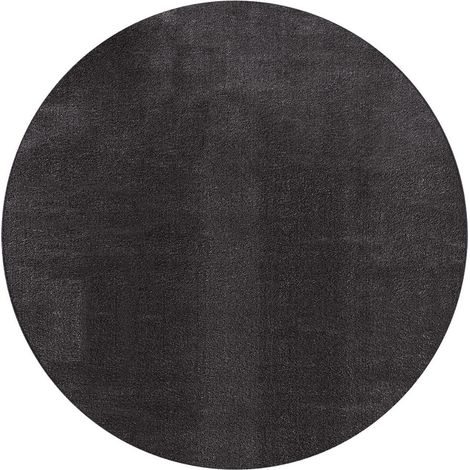 FLOORNOVO Hochflor Teppich rund einfarbig - Ø 120 cm - Besonders Weicher Teppich Wohnzimmer & Badezimmerteppich - Pflegeleicht - vielseitig einsetzbar im Innenbereich (1/2)