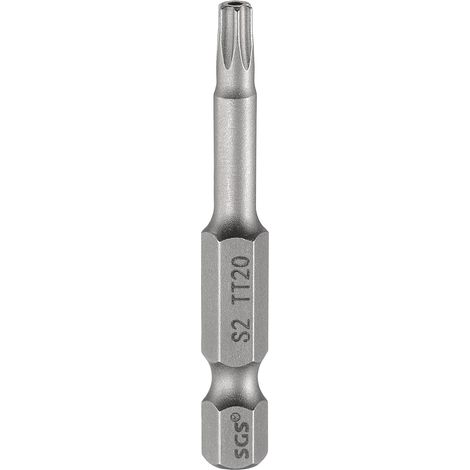 Embout Tournevis Torx TT20 Tige Hexagonale 1/4" Longueur 2" (50mm) (1/5)