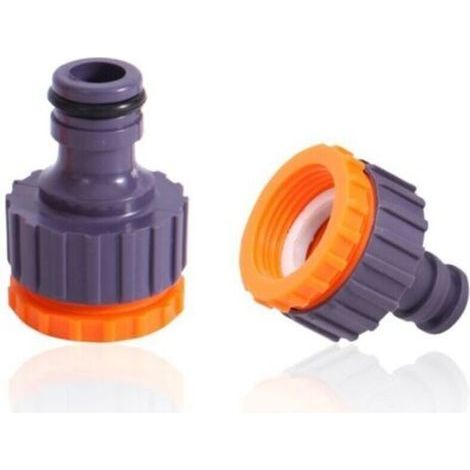 Plastique 3/4 '' and 1/2 '' BSP 2in1 Nez de Robinet d'arrosage à Visser débit Tap Connector Threaded Faucet Adapter 9 Pack (1/4)