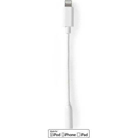 Adaptador lightning apple lightning 8 pines hembra de 35 mm niquelado 010m redondo cloruro de polivinilo (1/5)