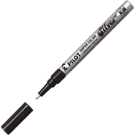 Pilot Super Color Marcador De Pintura Punta Fina Plata - Paquete De 12