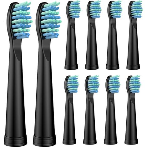 Lot de 10 têtes de brosse à dents de rechange compatibles avec Demita - Pour brosse à dents électrique Demita - Sonique (1/5)