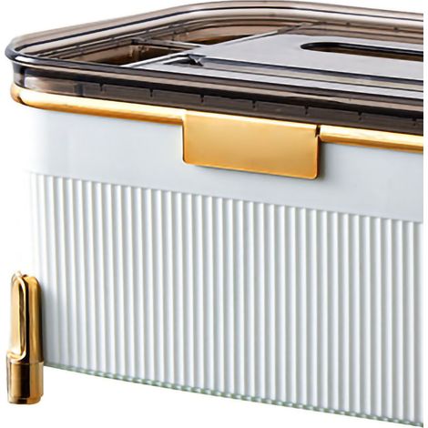 Boite à Papiers Multi-Fonction – Boite de Rangement Bureau Maison avec Couverture Transparente – Blanc – Dimensions 22.5x15x10.3cm – Matériaux PP PS ABS – 280g (1/4)