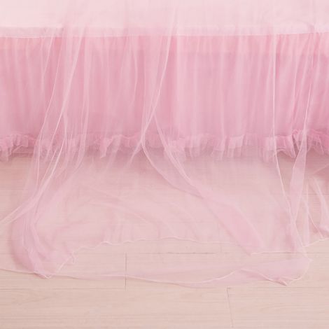 Moustiquaire de lit princesse en dentelle ronde et aérée, style rideau de lit (Rose) (1/5)