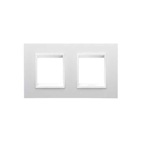 PLAQUE LUX INT. 2+2P O.MONOCHROME BLANC GEWISS GW16223YB