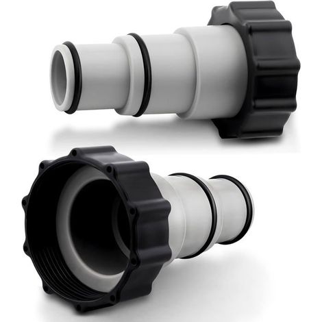 Lot de 2 Adaptateurs Pompe Piscine Intex Réduction 1.5 vers 1.25 Pouces Raccord Fileté avec Collier K7 (1/5)
