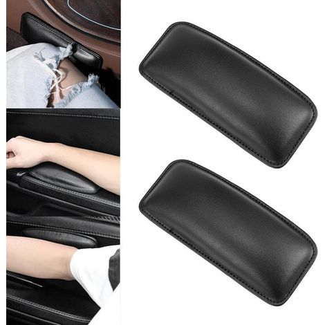 Cuscini per auto in morbida pelle per ginocchia e braccioli. Cuscinetti universali autoadesivi per auto, set da 2, per comfort e supporto durante i viaggi in auto. (1/5)