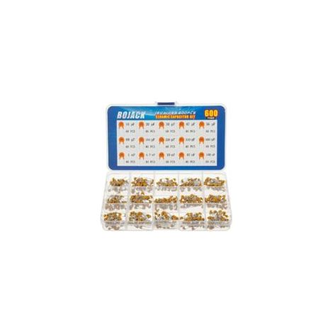 15 valori, 600 pezzi, condensatori ceramici di alta qualità, kit assortimento, capacità da 10 pF a 100 nF, in scatola - Crezuo