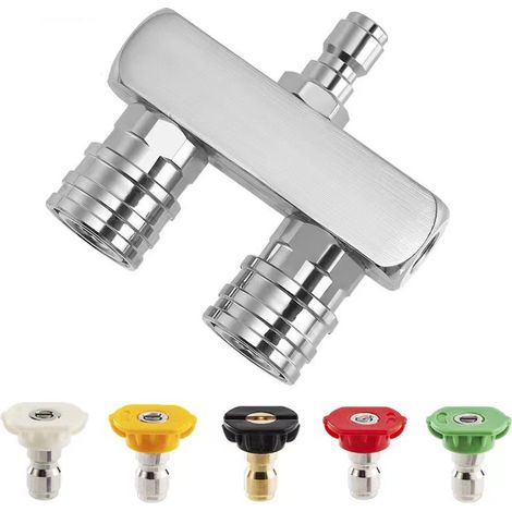 Accesorios para hidrolavadoras de alta presión, boquillas de turbina doble, conector rápido de 1/4” con 5 boquillas. (1/5)