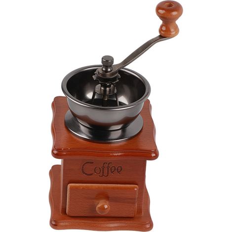 Stück Mini-Kaffeemühle im Retro-Stil aus Buchenholz, manuell, für Kaffeebohnen, Handmühle, Dekoration für Zuhause oder Büro, Neu (1/5)