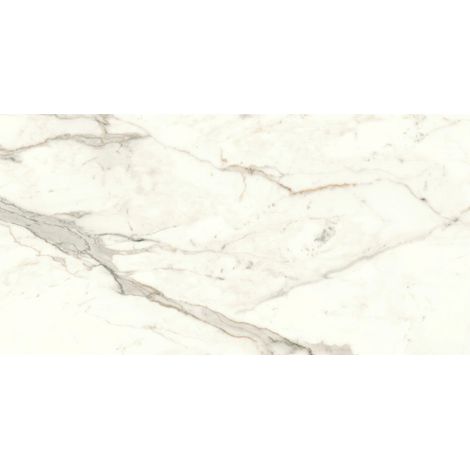 Carrelage effet Marbre Blanc Calacatta Prima 80x40x0,85 cm Brillant Faventa - Mur intérieur (vendu par carton de 1,28 m²) - RO'MA CARRELAGE