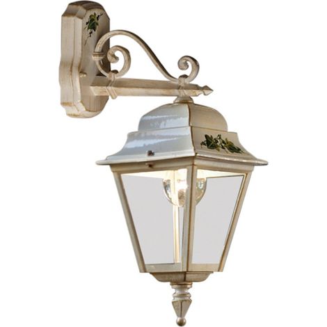 Applique Da Esterno Classica Gorizia Metallo Ceramica Bianco Sfumato 1 Luce E27 (1/4)