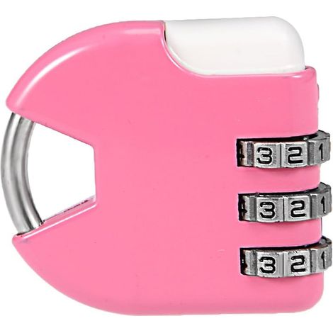 3-stellige Kombination Vorhängeschloss, 3,3mm Schäkel, Zinklegierung Legierung Lock Rosa DE de (1/5)