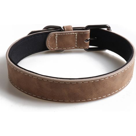 Collier Pour Chien - Cuir Pleine Fleur - Boucle Métallique Robuste - Résistant À L'Eau - Tailles S À XL - 1 Pièce (1/5)