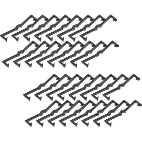 250 clips en plastique noir pour panneaux perforés, haute (1/5)
