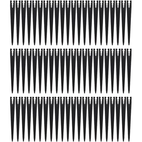 Tiges de support pour irrigation goutte à goutte, en plastique noir, lot de 100.