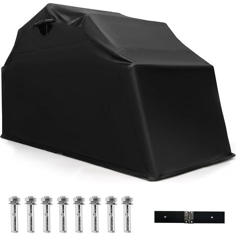 Goplus – Abri moto extérieur 342x137x193 cm – Housse étanche en tissu Oxford – Fenêtre de ventilation – Fixation sécurisée avec boulon d'expansion (1/4)