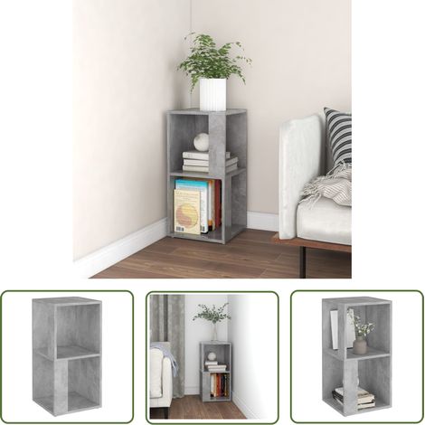 The Living Store Eckregal Betongrau 33x33x67 cm Holzwerkstoff - Eckregal - Regal - Wohnraumgestaltung - Holzregale - Betongrau (1/5)
