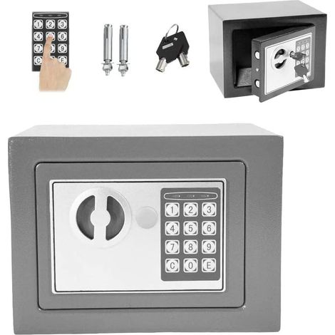 Coffre-fort électronique Coffre-fort mural coffre-fort mural coffre-fort pour meubles coffre-fort en acier coffre-fort pour argent coffre-fort blindé coffre-fort pour documents, 23 x 17 X 17 cm, 4,6 l