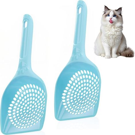 Lot de 2 pelles long manche caoutchouc, confortables pour chatons/chats/chien (1/4)
