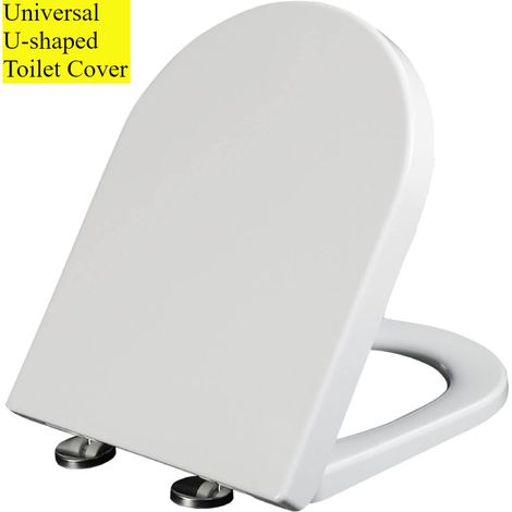 Siège De Toilette Épais En Forme De U, Facile À Installer, À Chute Lente Et Silencieuse, Universel Pour Les Toilettes Domestiques Et Commerciales (1/5)