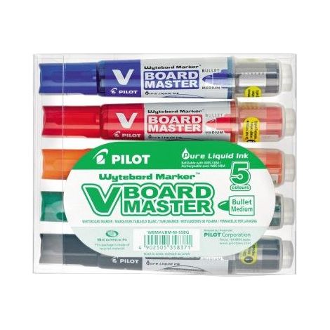 PILOT Whiteboardmarker V 5080S5BG Rundspitze sort. 5St. (1/5)