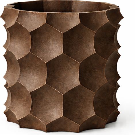 Pot de fleurs géométrique 3D marron, pot de fleurs décoratif moderne (1/3)