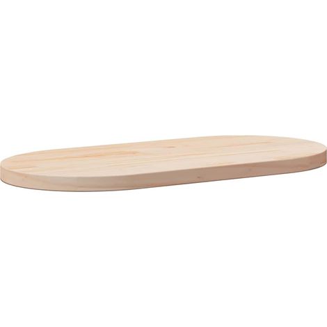 Tischplatte 80x40x2,5 cm Massivholz Kiefer Oval