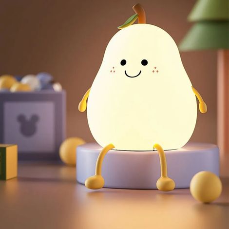 LED-Nachtlicht für Kinder, Kawaii-Nachtlampe für Babys, LED-Bettlampe fürs Babyzimmer, USB-Anschluss, dimmbare Silikon-Stillleuchte mit Touch-Funktion und Farbwechsel.