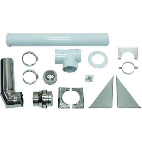 Vaillant Basis-Anschluss-Set 80/125 mm an der Fassade konzentrisch Edelstahl/PP, 0020042907