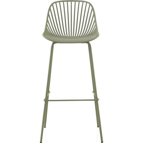 Pack De 2 Taburetes Pp Color Pistacho Con Patas Metalicas (1/4)