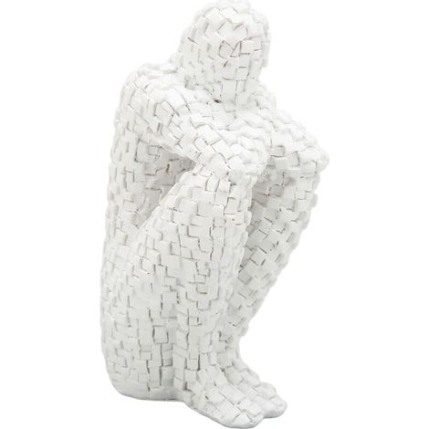 Sculpture en mosaque abstraite en résine blanche, serre-livre écologique, fonction penseur, Statue en mosaque pour chambre à coucher, étagère, bureau (1/5)