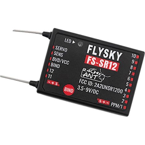 SR12 12-Kanal 2,4 GHz PWM-Empfänger, Schwarz