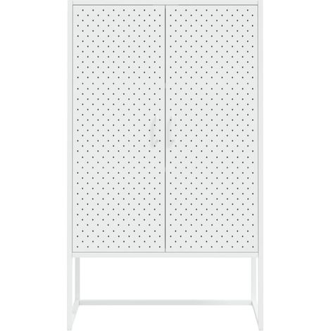 Buffet haut Blanc 80x35x135 cm Acier (1/5)
