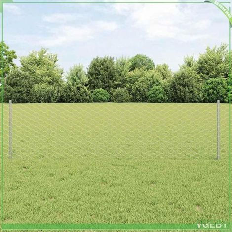 Kit clôture extérieur acier argent 10 m x 60 cm avec 5 poteaux, finition anti-rouille et résistance UV (1/5)