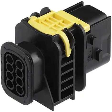 Connettore Heavy Duty Sealed 1.6X0.6 porta maschio 8vie nero senza guarnizione