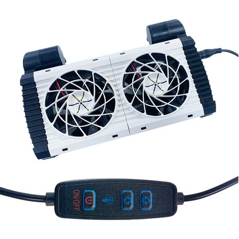 Ventilador de refrigeración de 2 cabezales para acuarios, enfriador, velocidad de ventilador ajustable, adecuado para acuarios. (1/5)