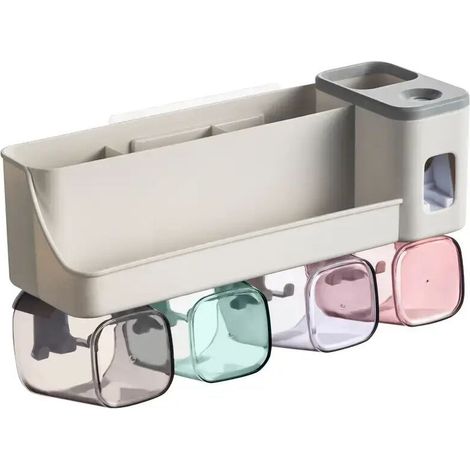 Un práctico y elegante soporte de pared para cepillos de dientes que mantiene tu baño ordenado y funcional a diario. - Crezuo