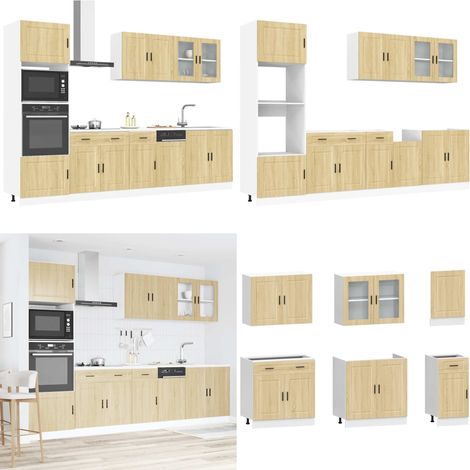 vidaXL 7-tlg. Küchenschrank-Set Kalmar Sonoma-Eiche Holzwerkstoff (1/5)