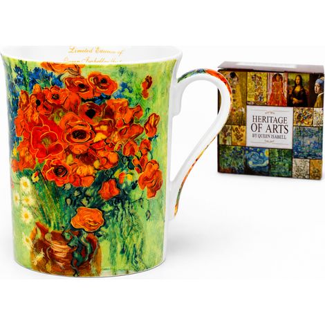 Tazza in porcellana VAN Gogh con papaveri, 290 ml, Queen Isabell + confezione regalo (1/5)