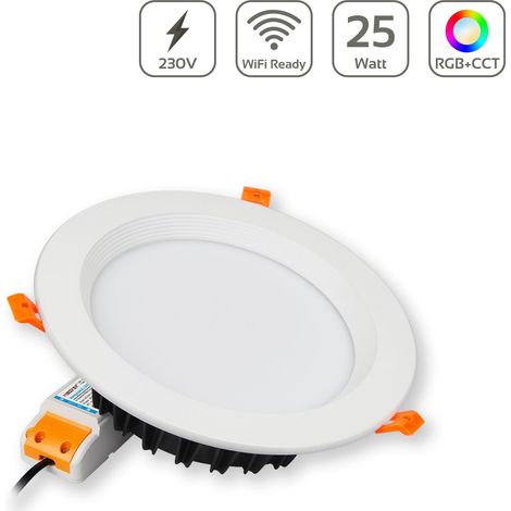 MiBoxer RGB+CCT LED Einbaustrahler rund weiss 25W Ø230mm 2.4GHz WiFi ready FUT060