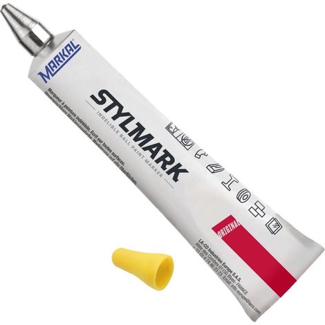 Marqueur à bille JAUNE Stylmark toutes surfaces - Markal