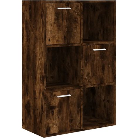 Mobile contenitore classico ed elegante 60 x 29,5 x 90 cm spazioso e di design in legno composito effetto rovere affumicato 020048168