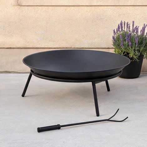 Brasero negro en métal 47 x 47 x 21 cm (1/5)