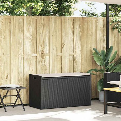 Maison Exclusive - Cassapanca da Esterno con Cuscino Nera 100 cm in Polyrattan
