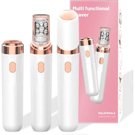 Épilateur pour femmes, épilateur 2 en 1, rechargeable, portable, électrique, rasoir indolore pour le visage, les lèvres et le menton-AquaForge (1/5)