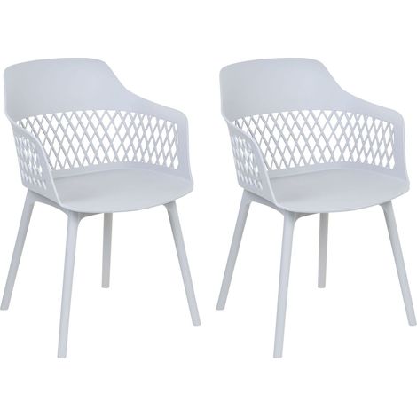 Set di 2 sedie da pranzo in materiale sintetico grigio chiaro Almira